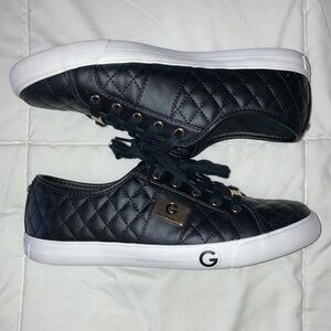 Guess Women’s Backer 2 Lace Up Leather Quilted Pattern Sneaker